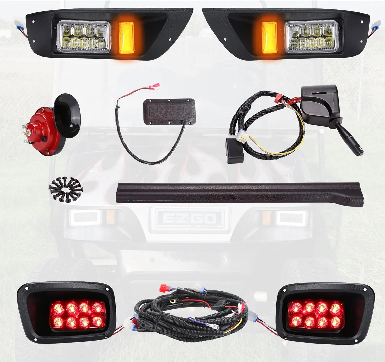 Deluxe Golf Cart Headlight Kit for EZGO TXT 1996-2013 - 10L0L