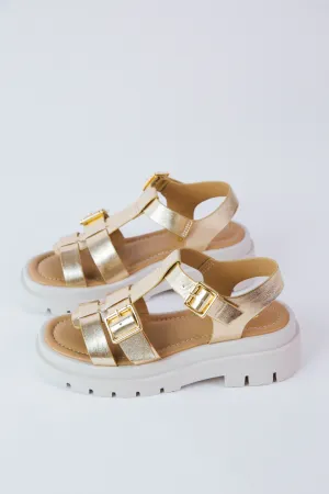 Dilia Lug Sole Sandal, Gold