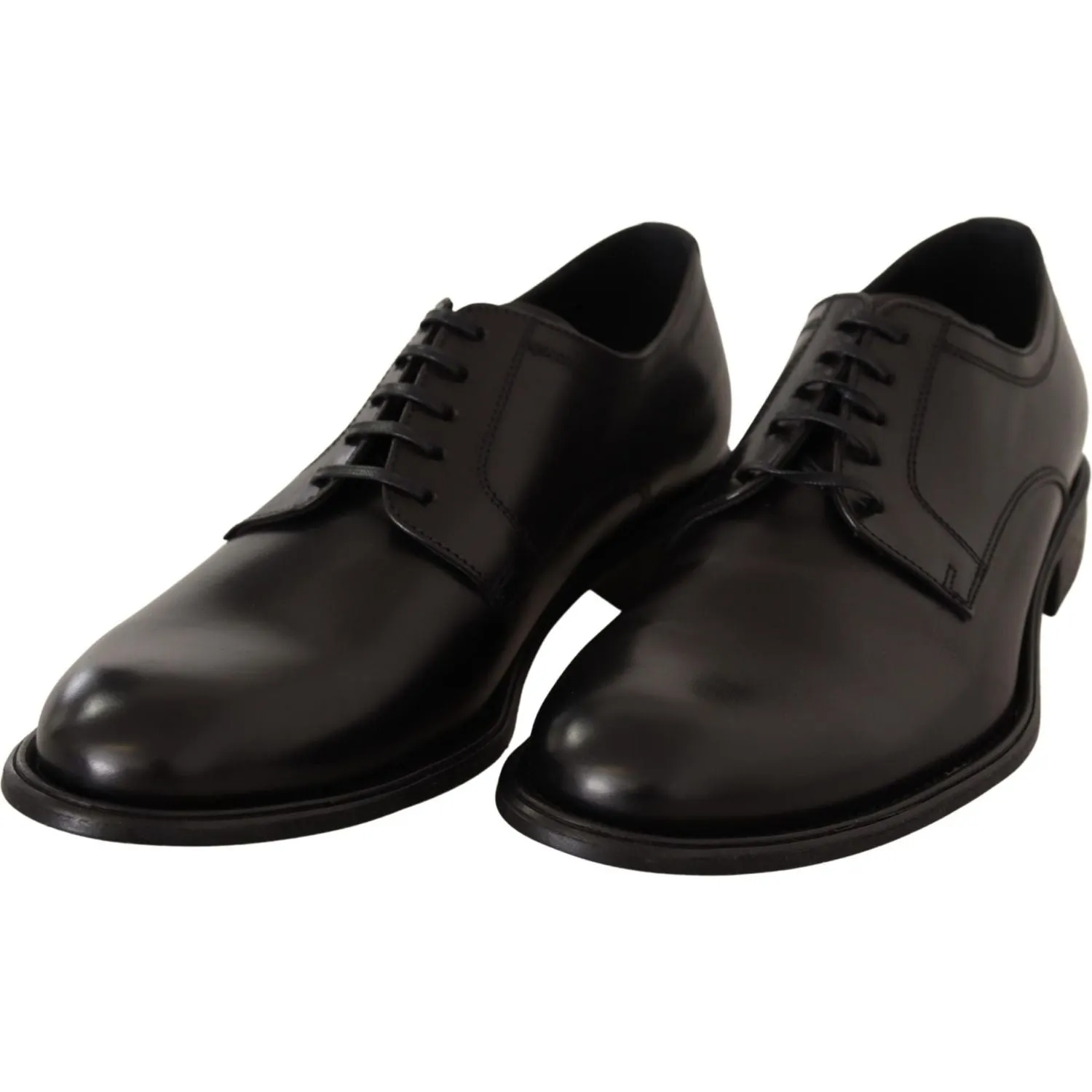 Dolce & Gabbana Elegant Black Leather Formal Derby Shoes