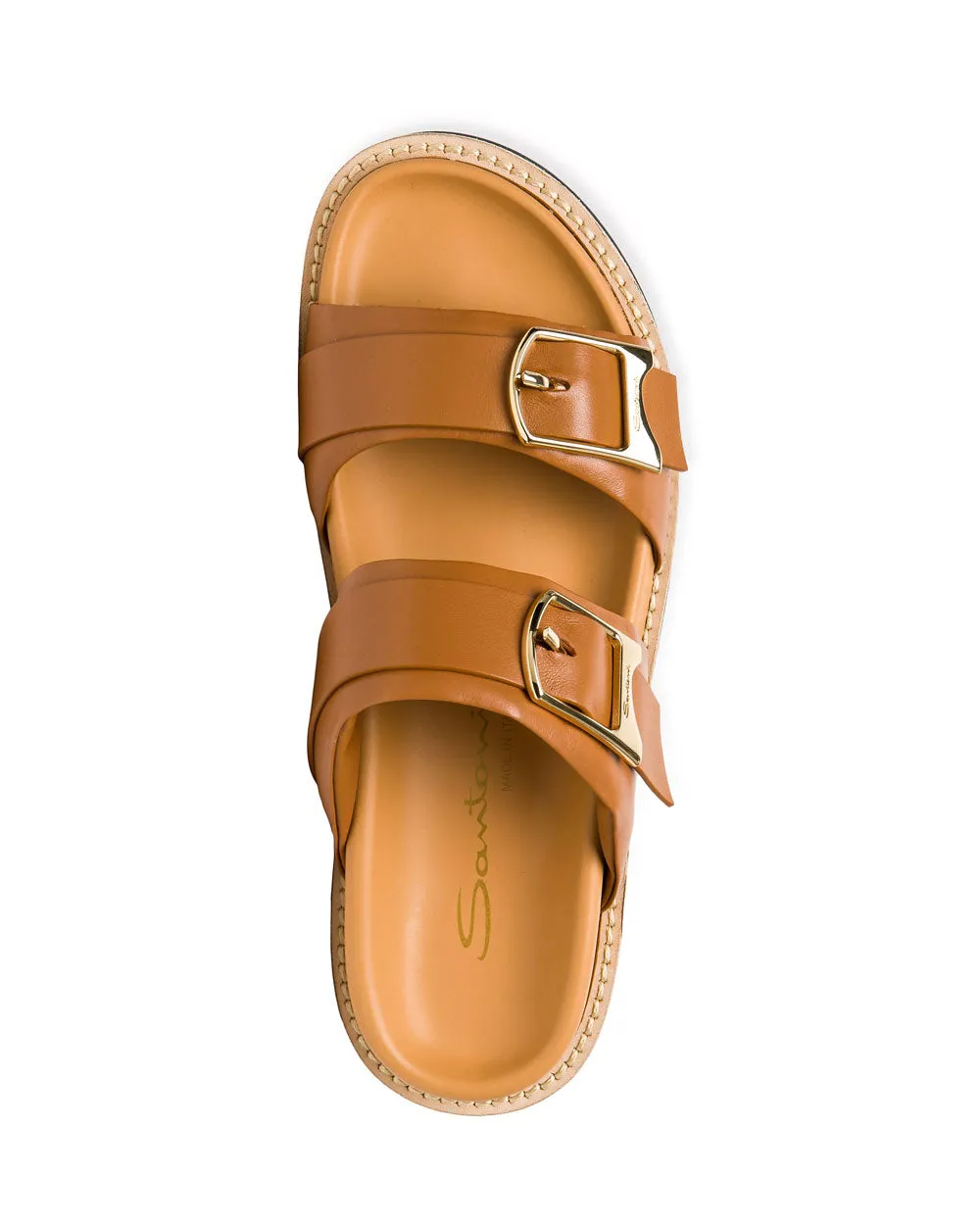 Double Buckle Sport Sandal in Light Brown