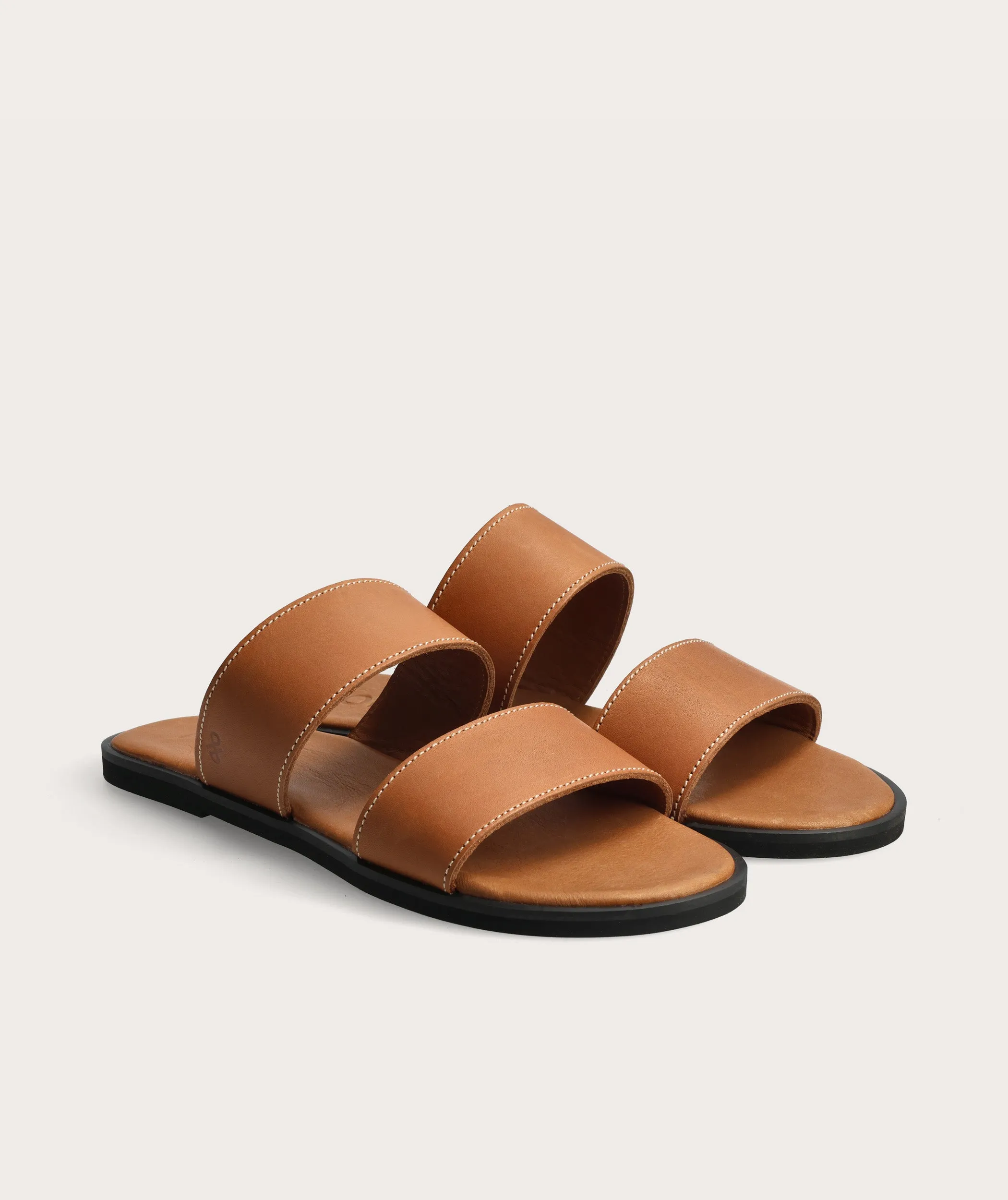 Double Strap Slide - Tan