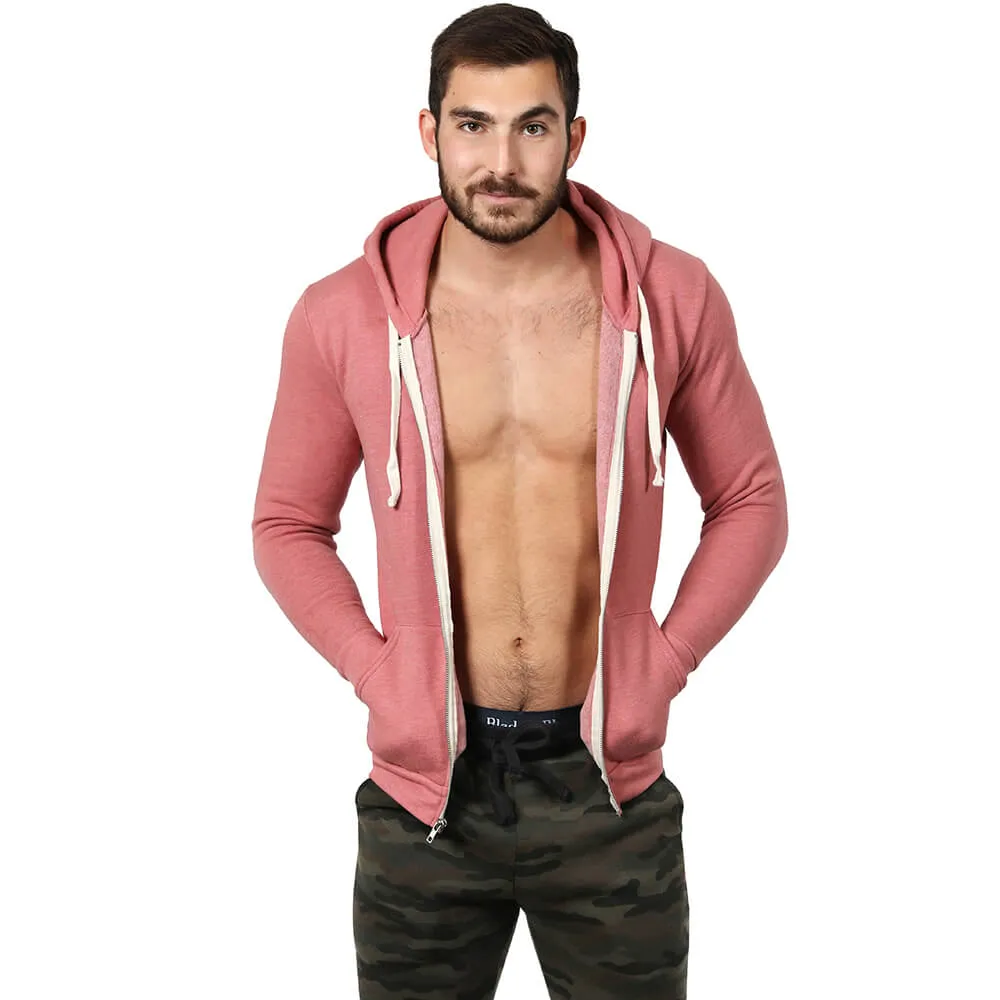 Dusty Rose Pink Full Zip Hoodie