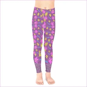 Floral Kids in Purple Kids Leggings