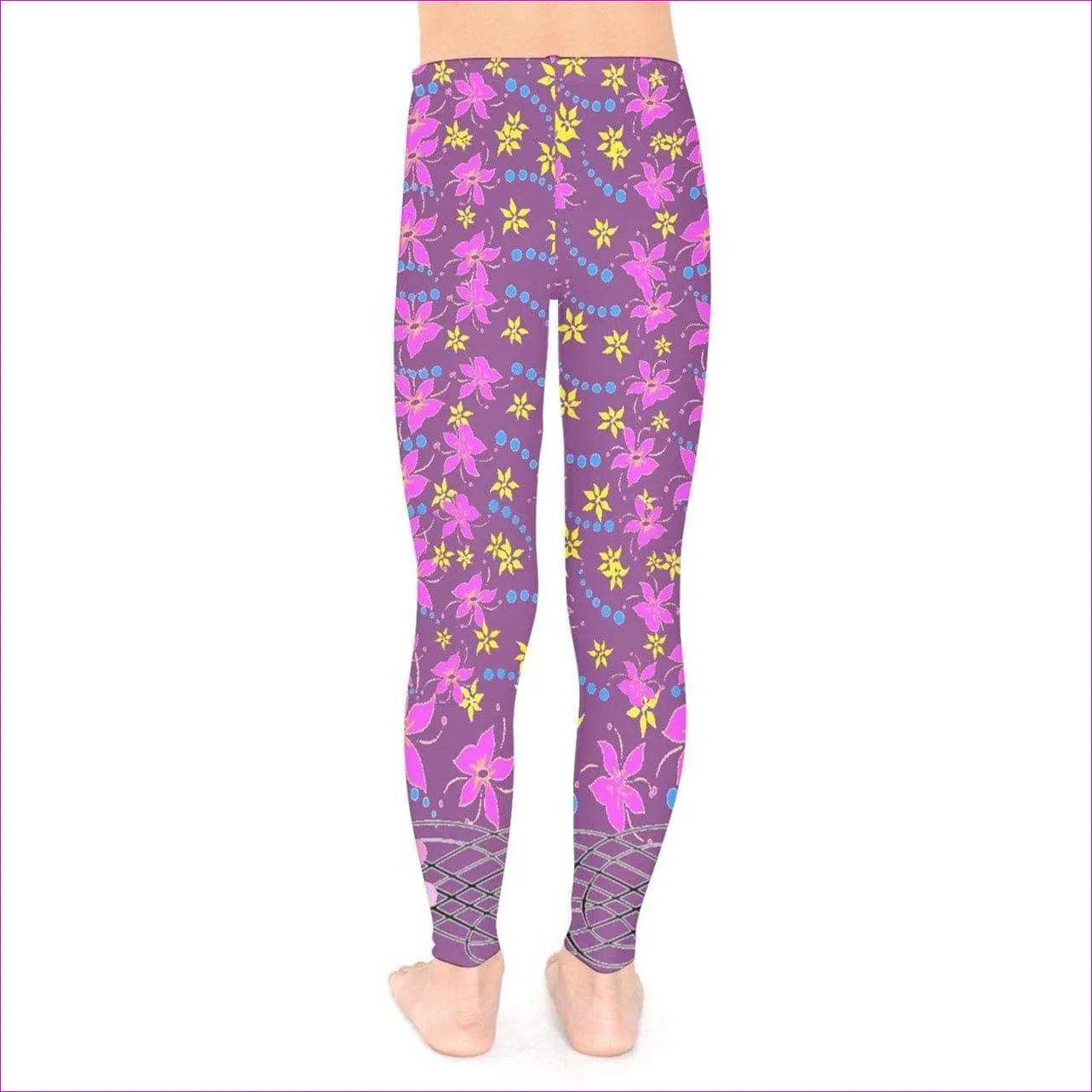 Floral Kids in Purple Kids Leggings