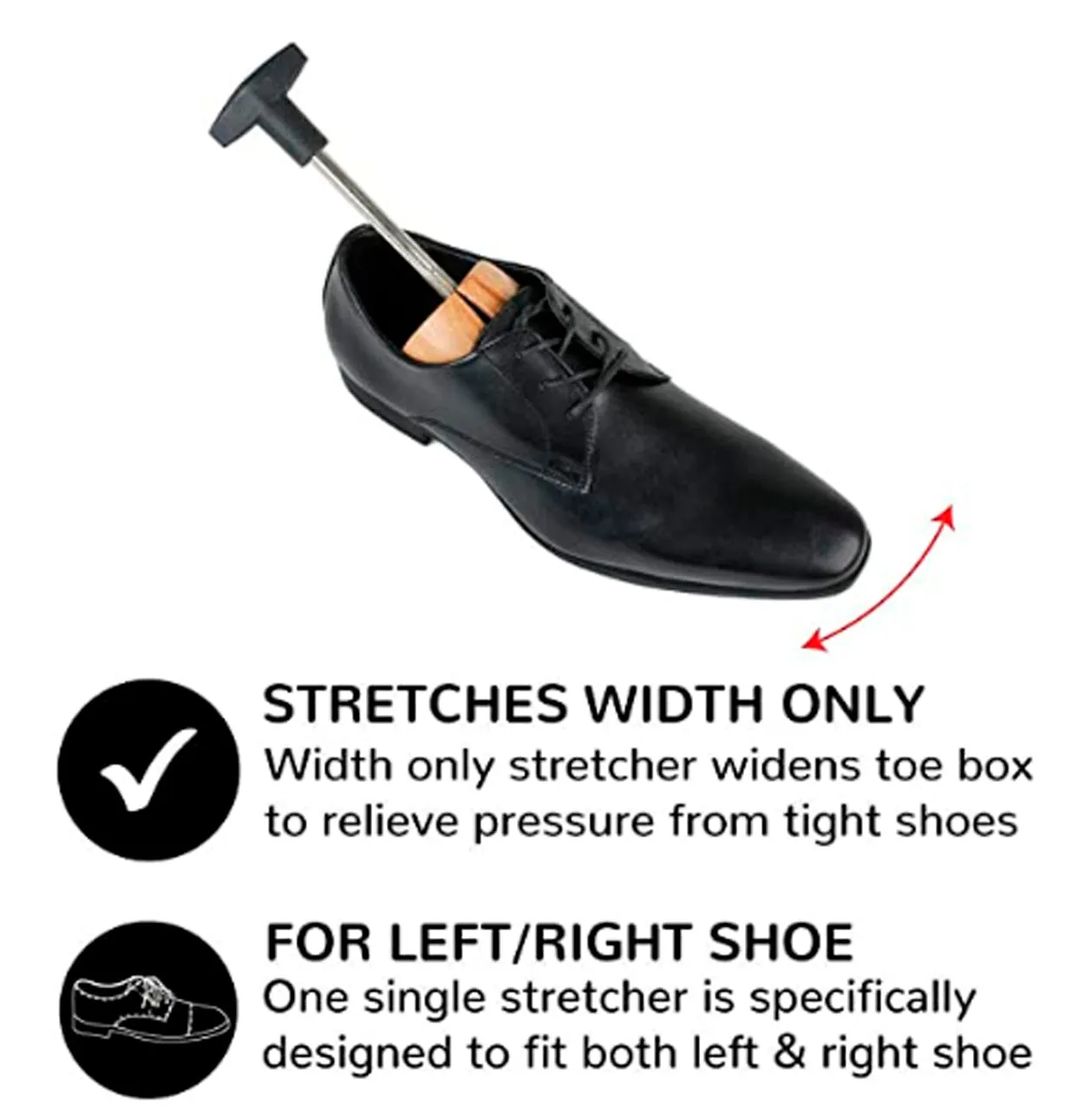 FootFitter Premium Professional One-Way Shoe Stretcher, Width Only