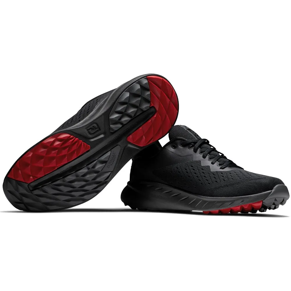 FootJoy Flex XP Spikeless Waterproof Shoes - Black/Red