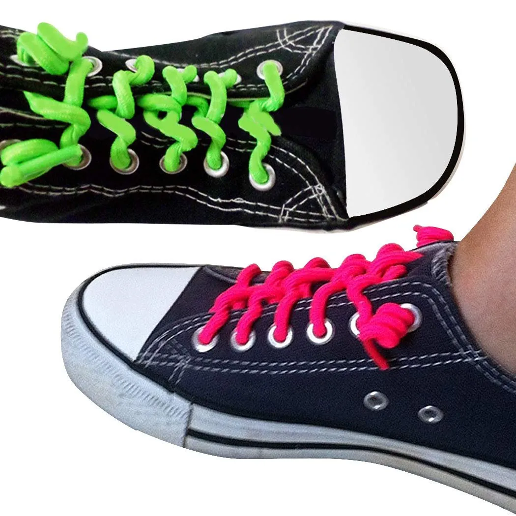 FootMatters Curly No Tye Shoe Laces - Elastic Spring Laces - No Tie Great for Elderly, Children, Fashion - One Size Fits All