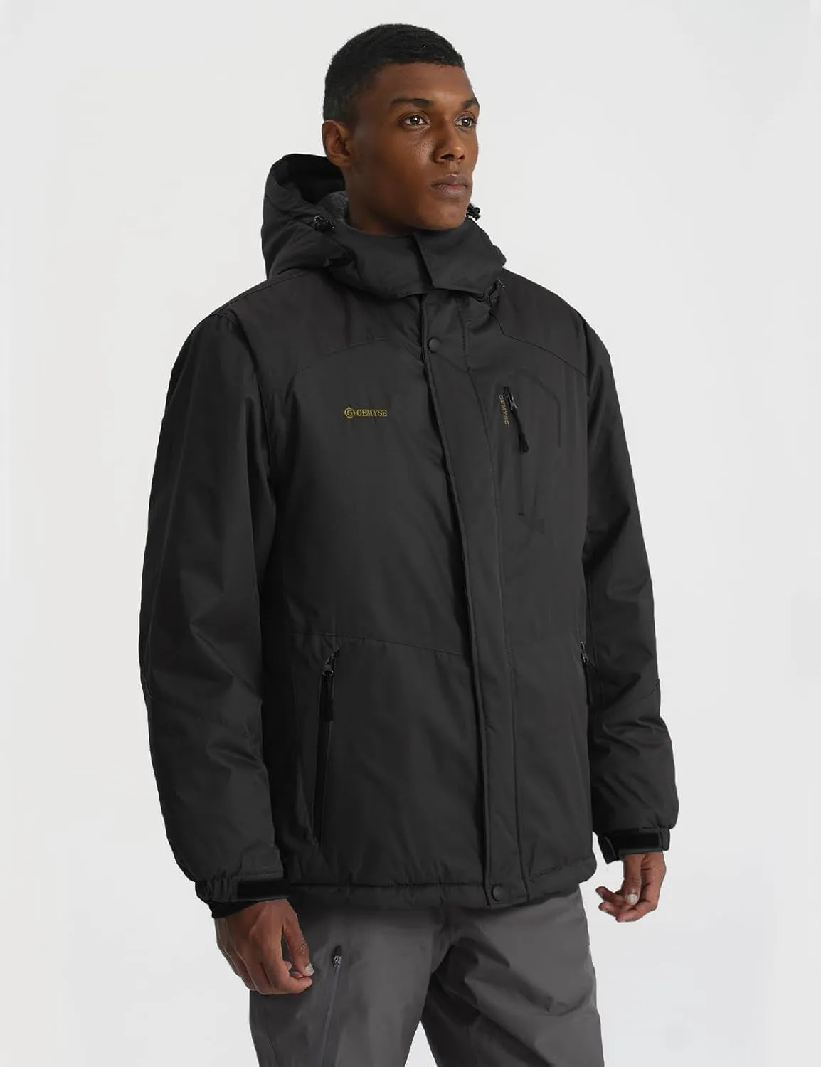 GEMYSE Men'S Mountain Waterproof Ski Snow Jacket Winter Windproof Rain Jacket