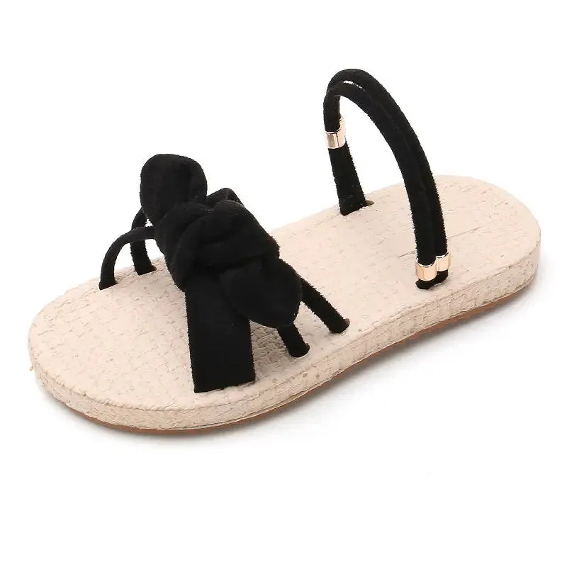 Girls summer high-heeled sandals 2022 new Korean version children's students flat black princess sandals 5 6 7 8 9 10 11 12 year