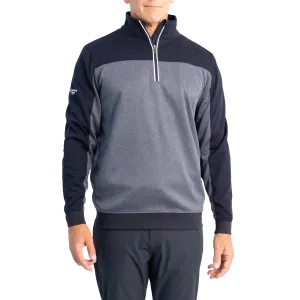 Glenmuir Douglas Quarter Zip Colour Block Performance Golf Midlayer - Navy Marl/ Navy