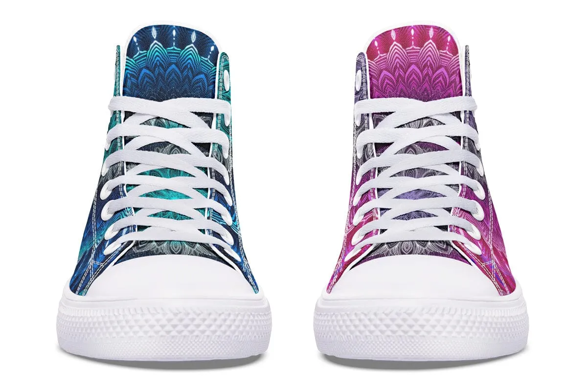 Glowing Mandala High Top Shoes