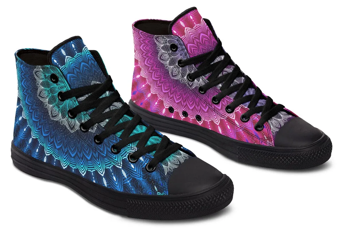 Glowing Mandala High Top Shoes