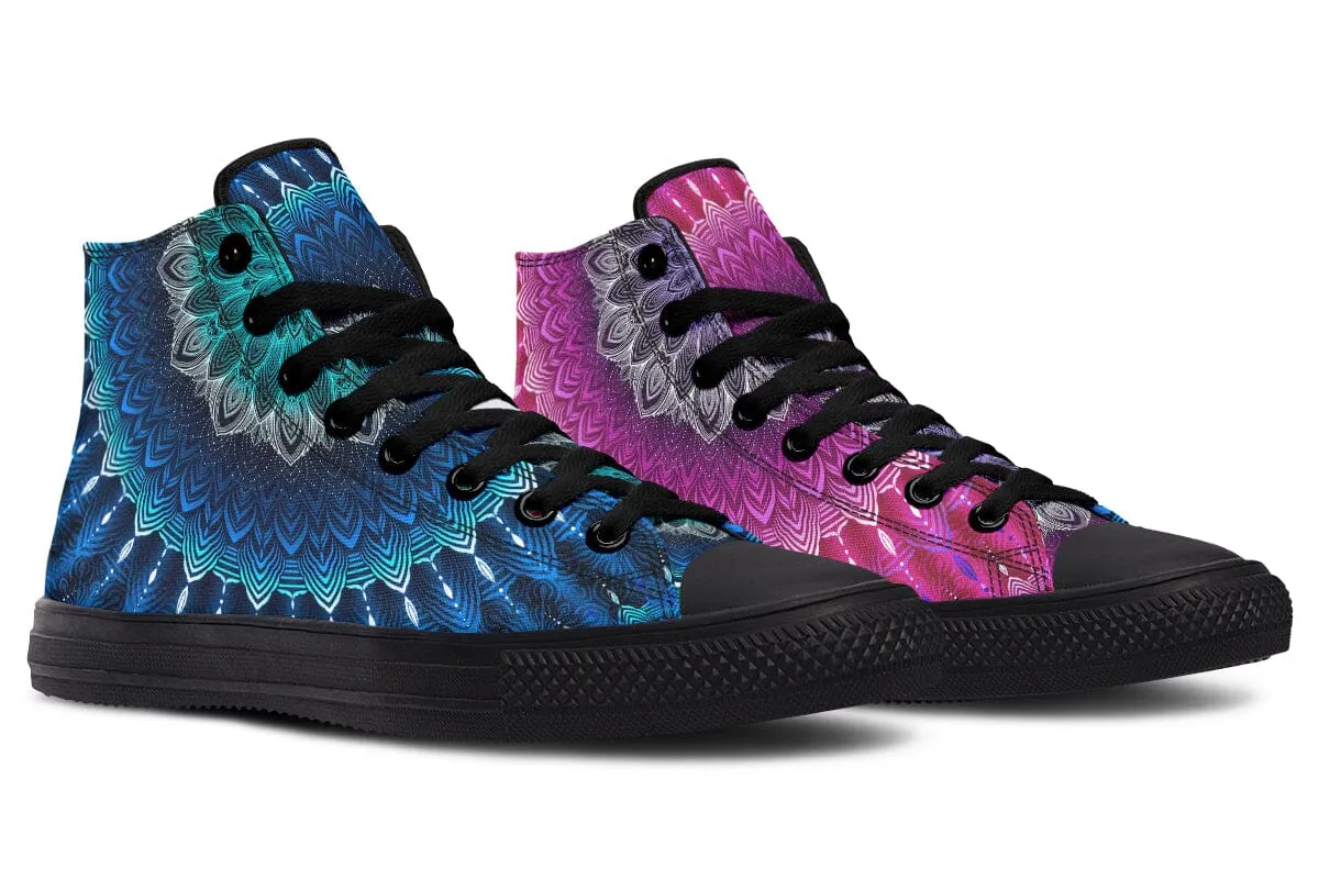 Glowing Mandala High Top Shoes