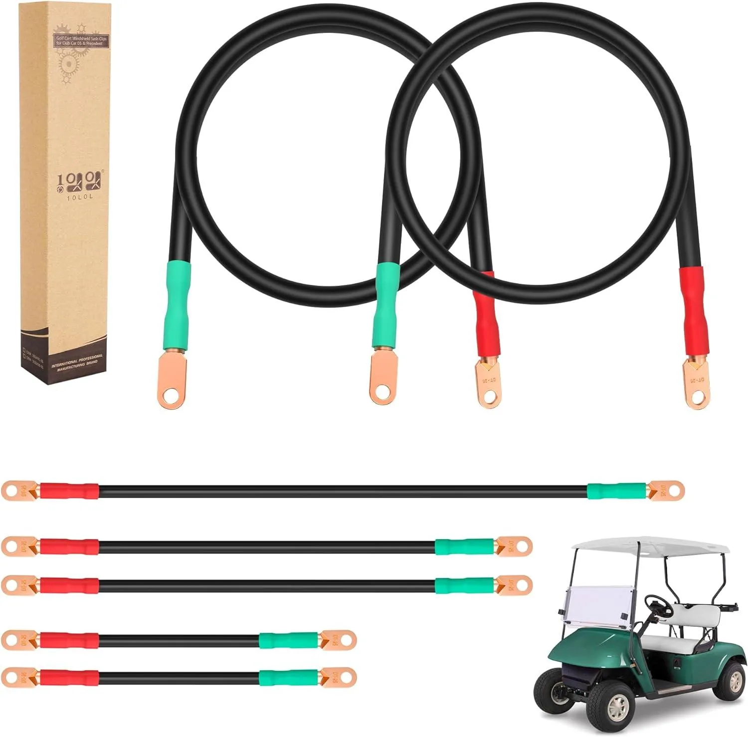 Golf Cart Battery Cable Kit for EZGO TXT Medalist Marathon 1994-up 36V & 48V - 10L0L