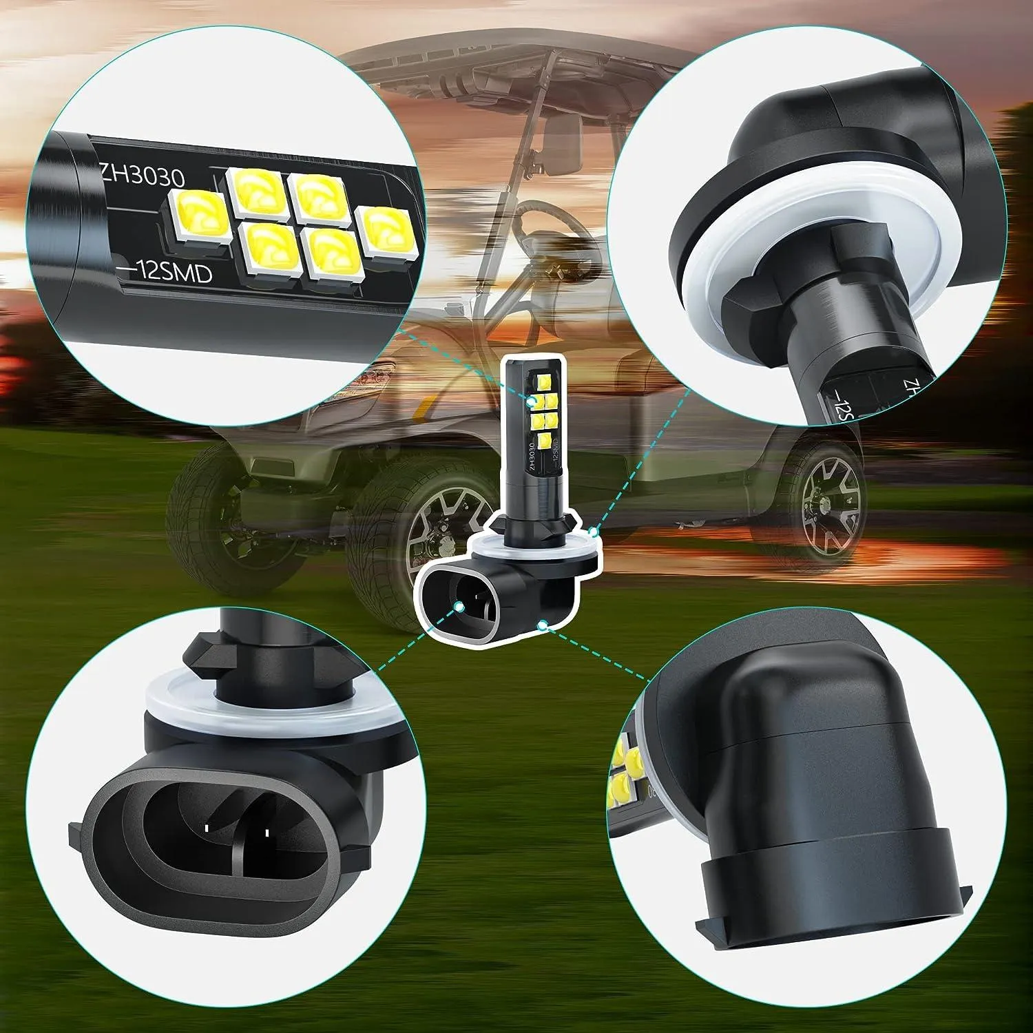 Golf Cart LED Headlight Bulb for EZGO & Club Car - 10L0L