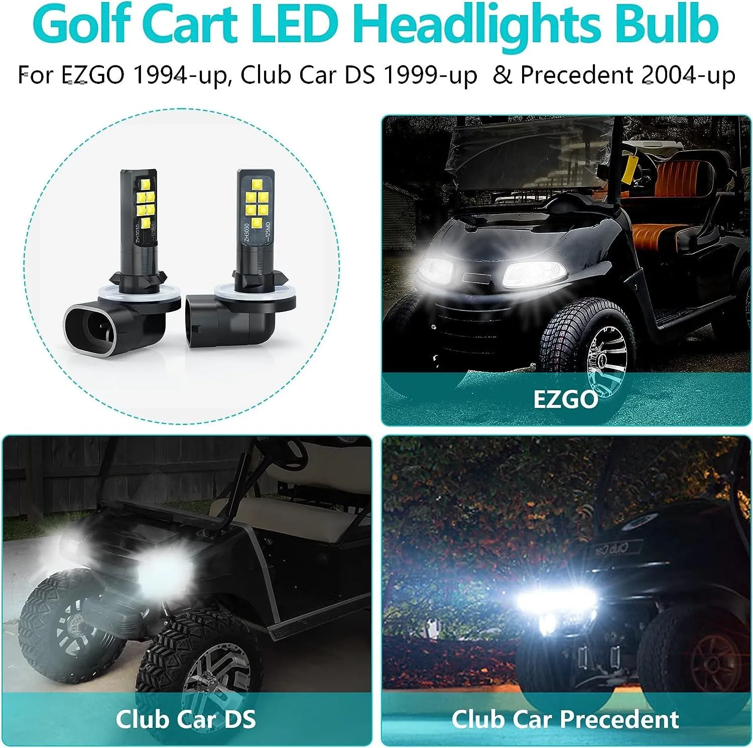 Golf Cart LED Headlight Bulb for EZGO & Club Car - 10L0L