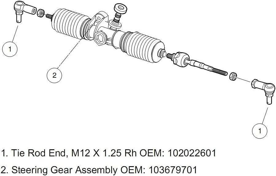 Golf Cart Tie Rod End Kit for Club Car Precedent 2004-Up - 10L0L