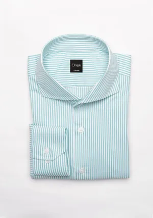 Green Performance Stretch Stripes Shirt - Wrinkle Free