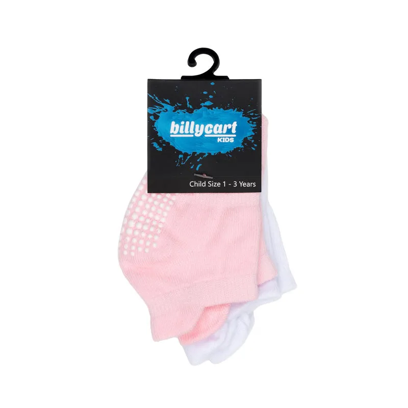 Grip socks - Girls pink x 2 pack