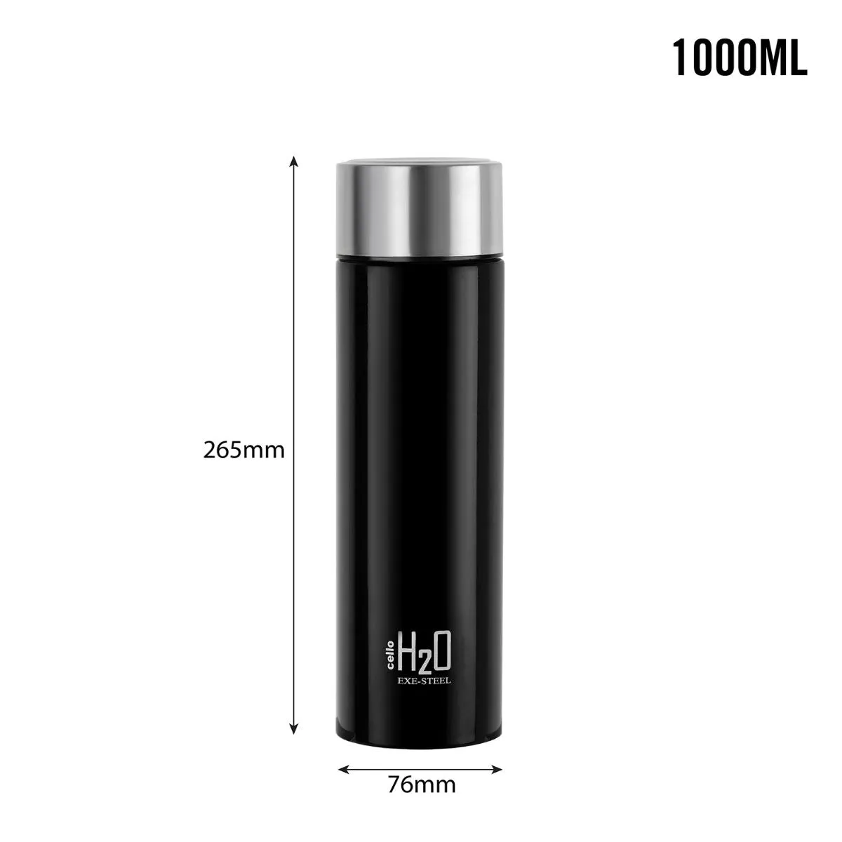 H2O Stainless Steel Water Bottle, 1000ml