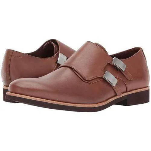 Handmade Men's  Brown Leather Double Monk Strap Shoe