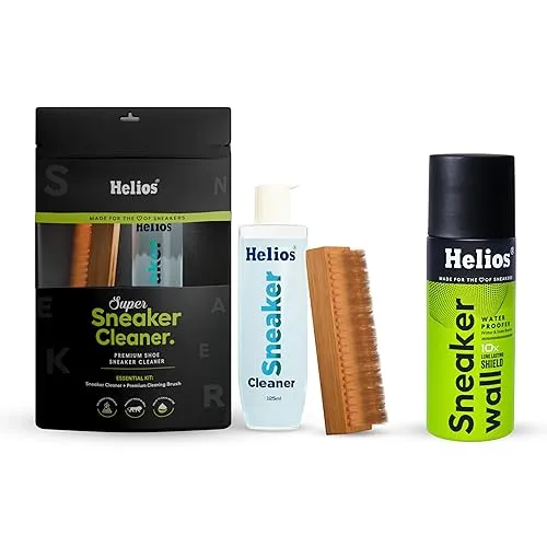 Helios Super Sneaker Cleaner - 125 ML With Sneaker Wall Protect Spray I Water & Stain Barrier I Water Proofer I 150 ML