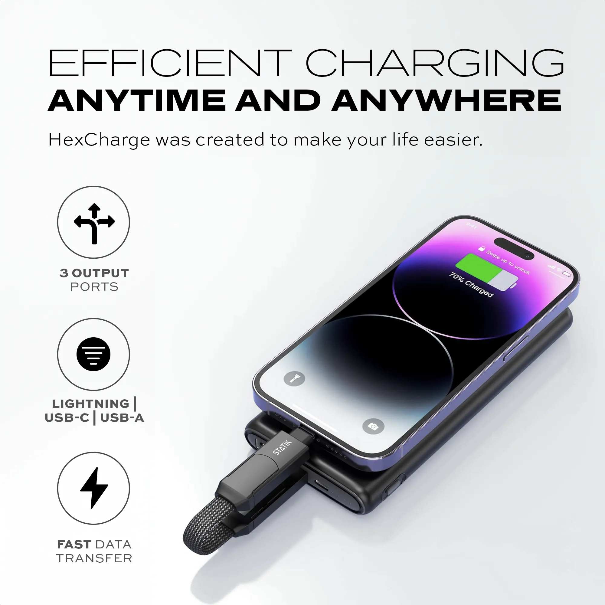 HEXCHARGE | Universal Fast Charging Cable