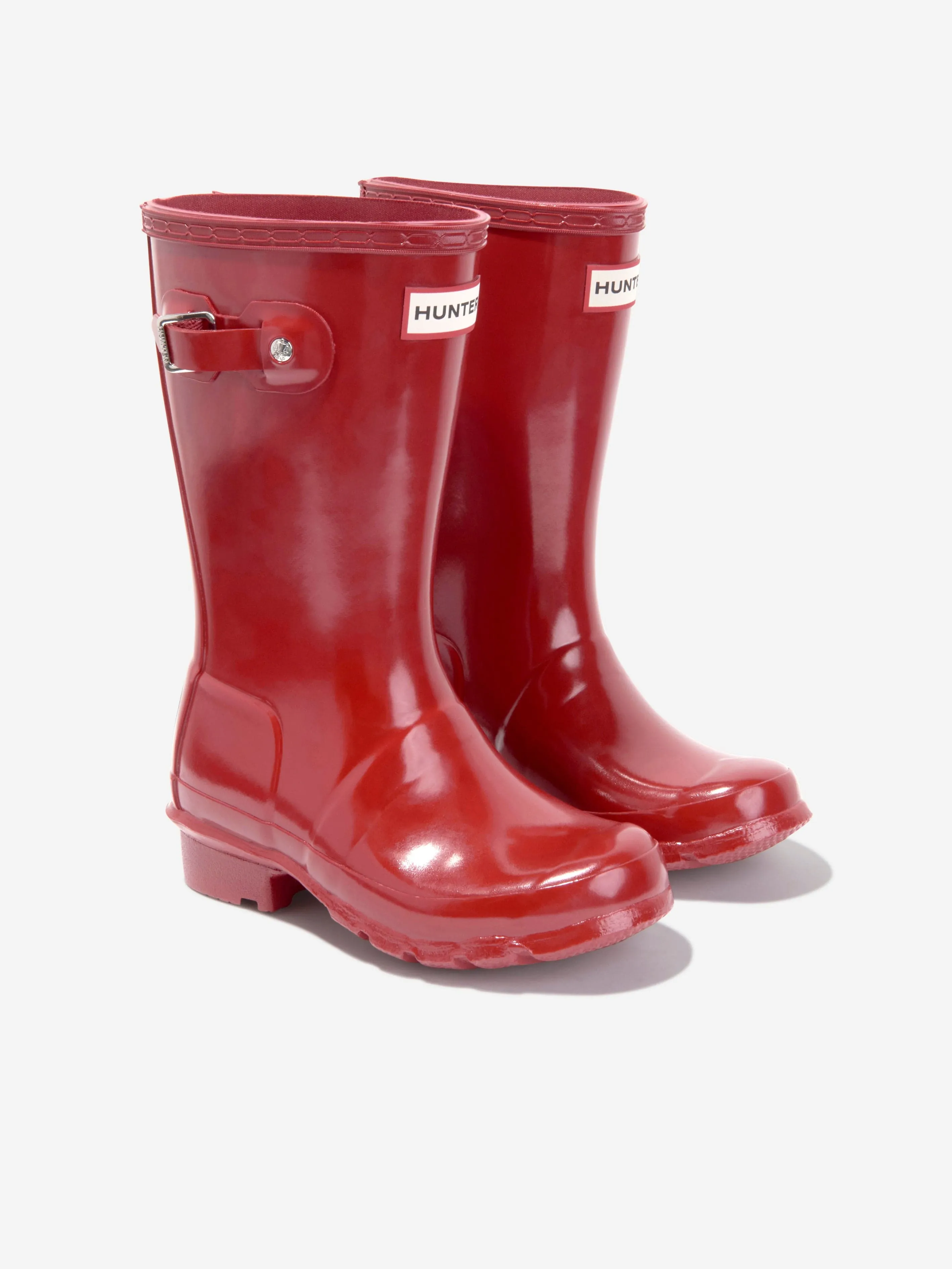 Hunter Kids Original Gloss Wellington Boots in Red