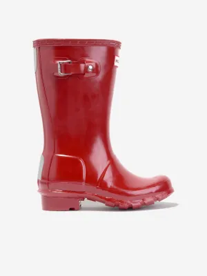 Hunter Kids Original Gloss Wellington Boots in Red