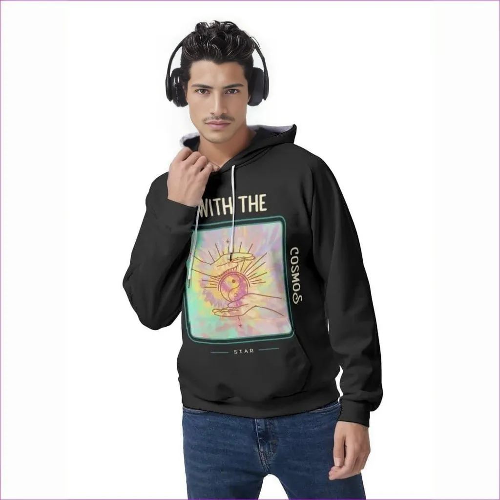 In Touch Tie-Dye Men's Black Raglan Pullover Hoodie