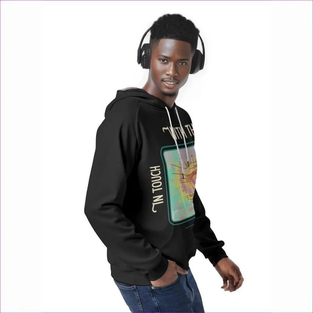 In Touch Tie-Dye Men's Black Raglan Pullover Hoodie