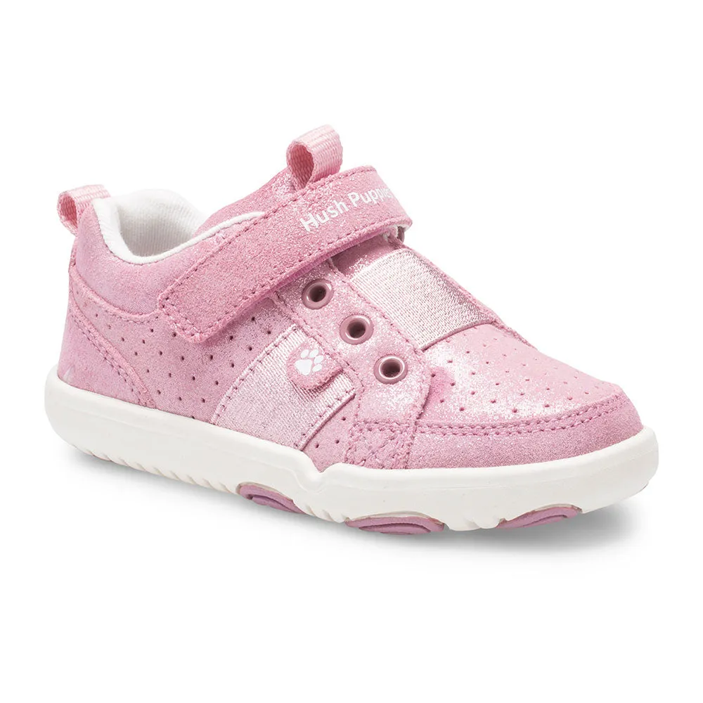 Jesse Kid's Leather Sneaker - Rose Pink