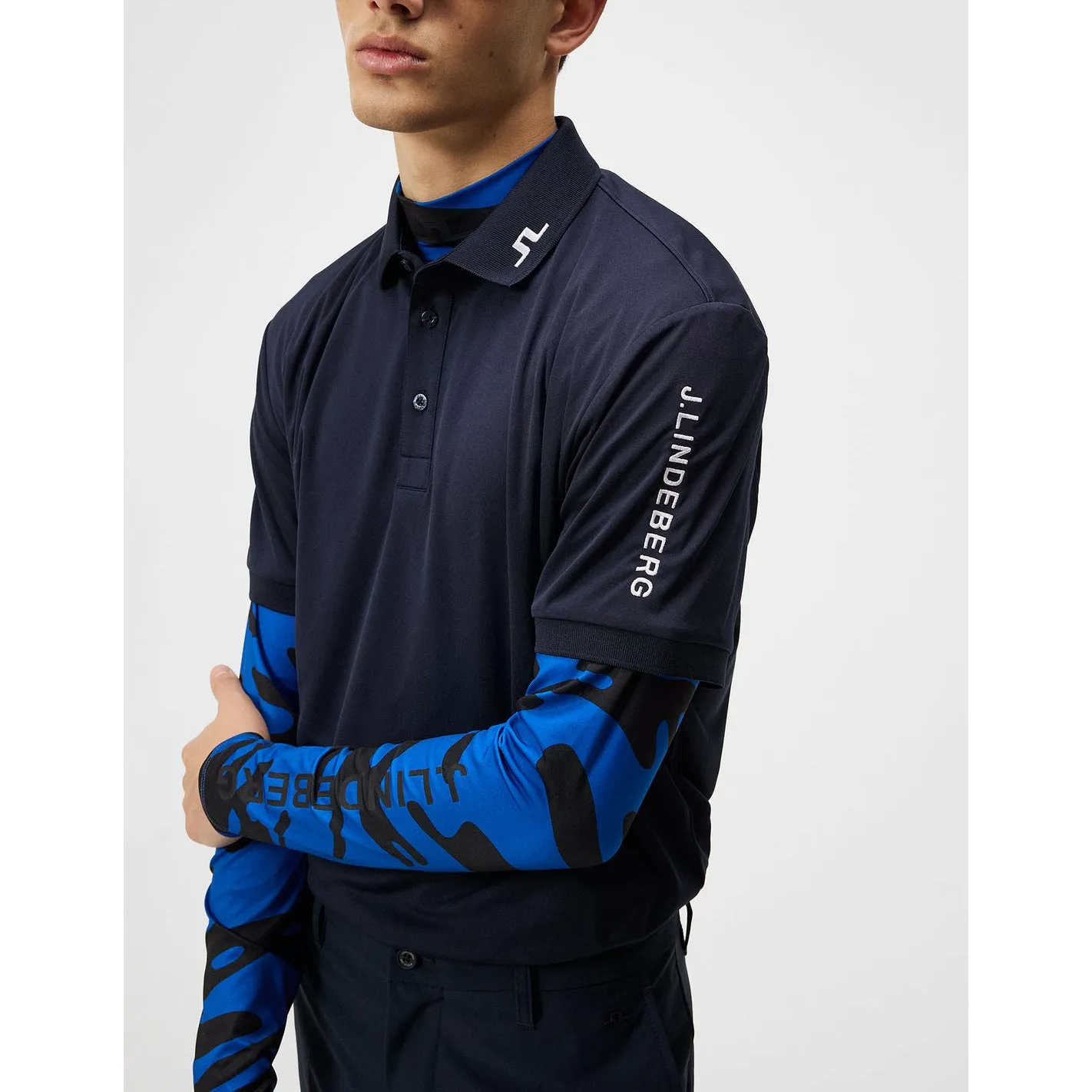 J.Lindeberg Tour Tech Reg Fit Golf Shirt - Navy