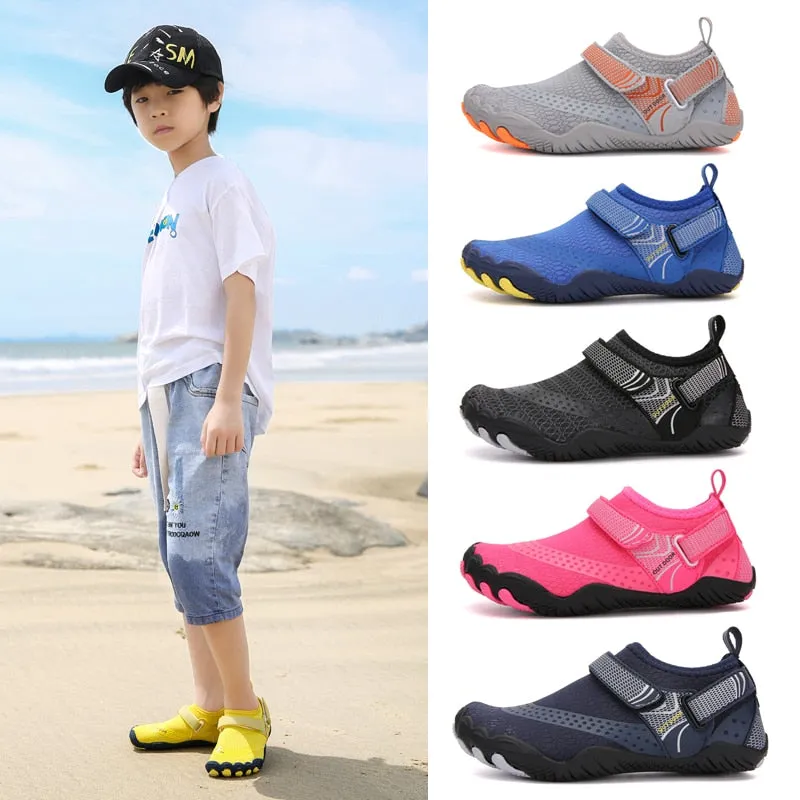 Joskaa school supplies  Children Aqua Shoes Solid Color  Barefoot Water Beach Wading Child Summer Non-Slip Sport Swimming Watersport Beach Shoes Kids