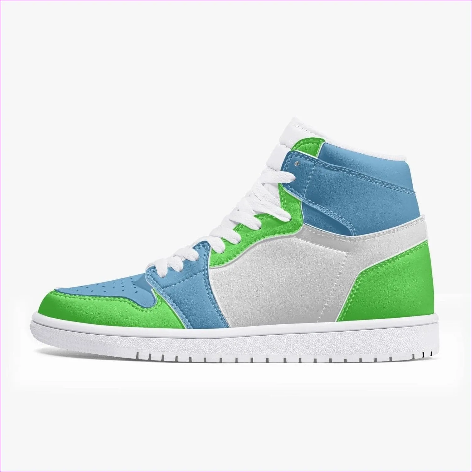 Kiwi Blue High-Top Leather Sneakers