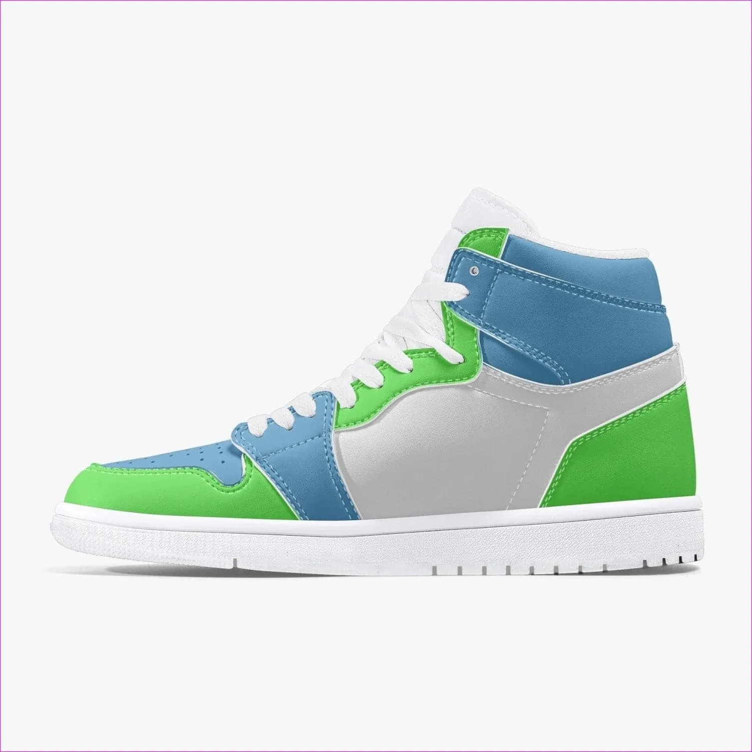 Kiwi Blue High-Top Leather Sneakers