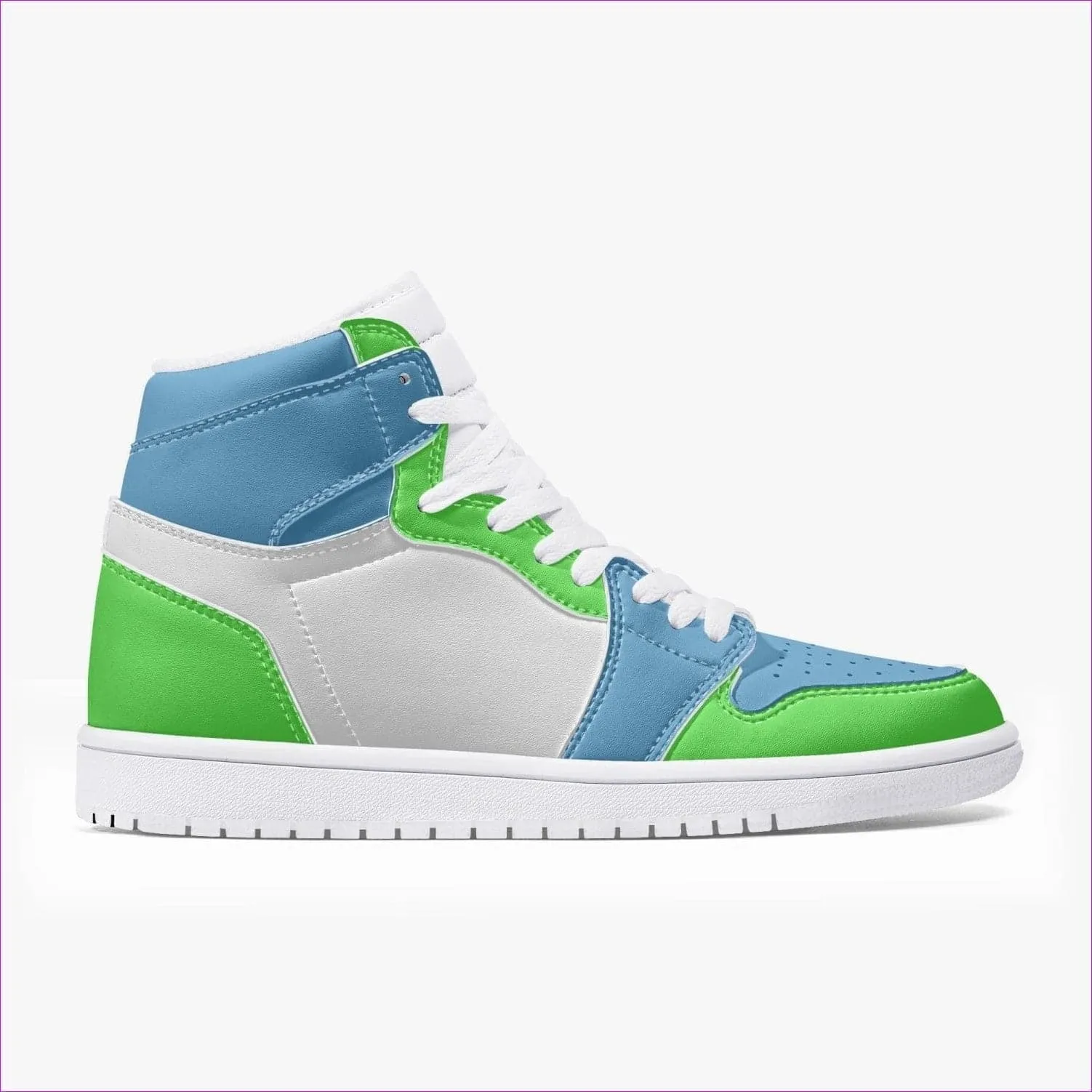 Kiwi Blue High-Top Leather Sneakers