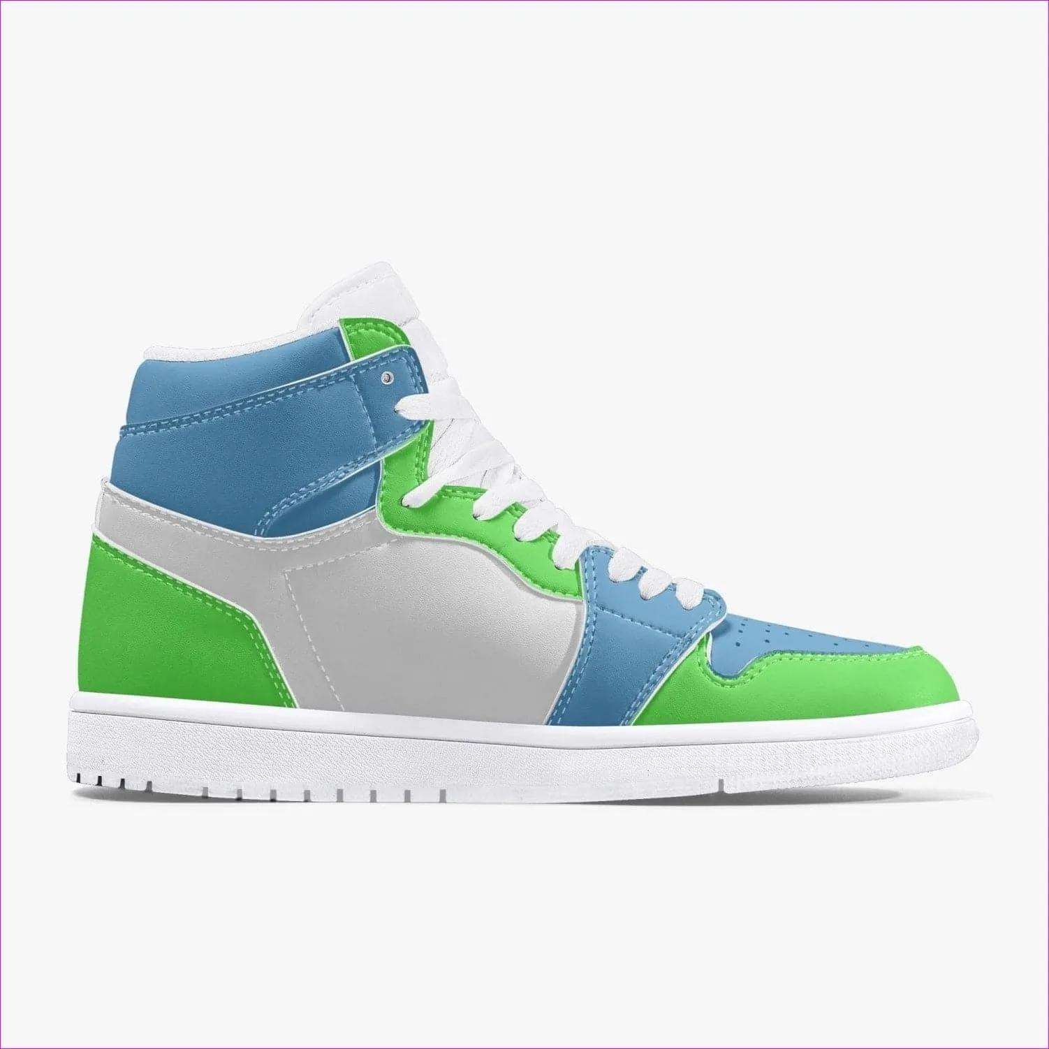 Kiwi Blue High-Top Leather Sneakers