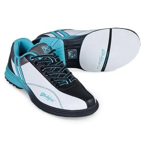 KR Strikeforce Womens Starr White/Black/Teal Right Hand Wide Bowling Shoes