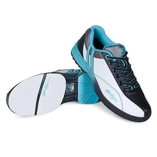 KR Strikeforce Womens Starr White/Black/Teal Right Hand Wide Bowling Shoes