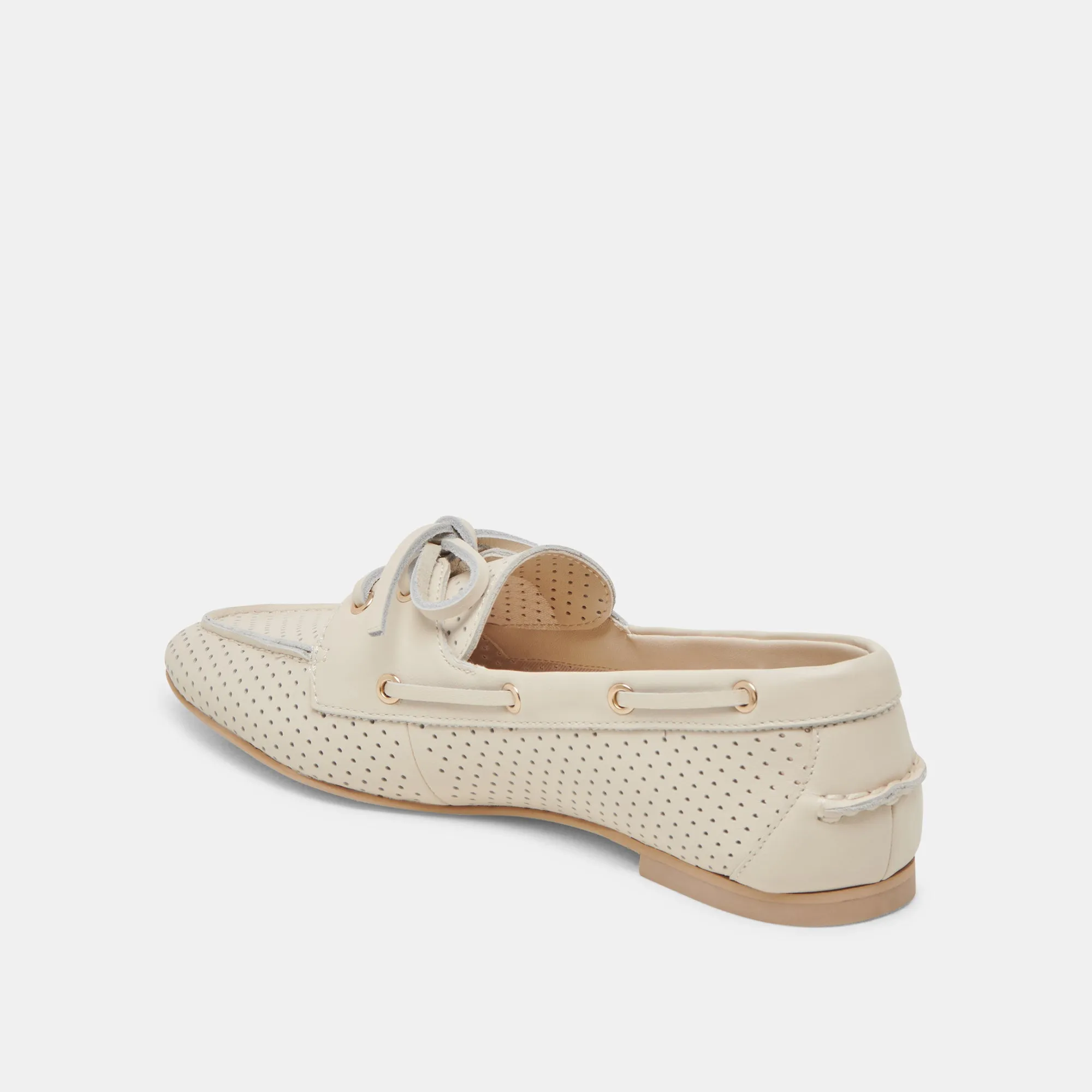 LAKIN LOAFERS IVORY PERFORATED LEATHER