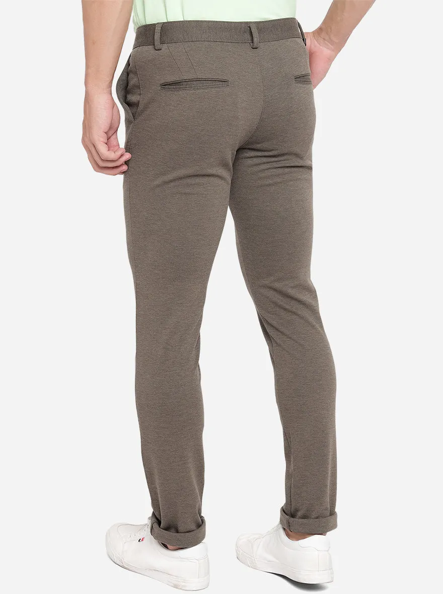 Light Brown Washed Venice Fit Casual Trouser | JadeBlue