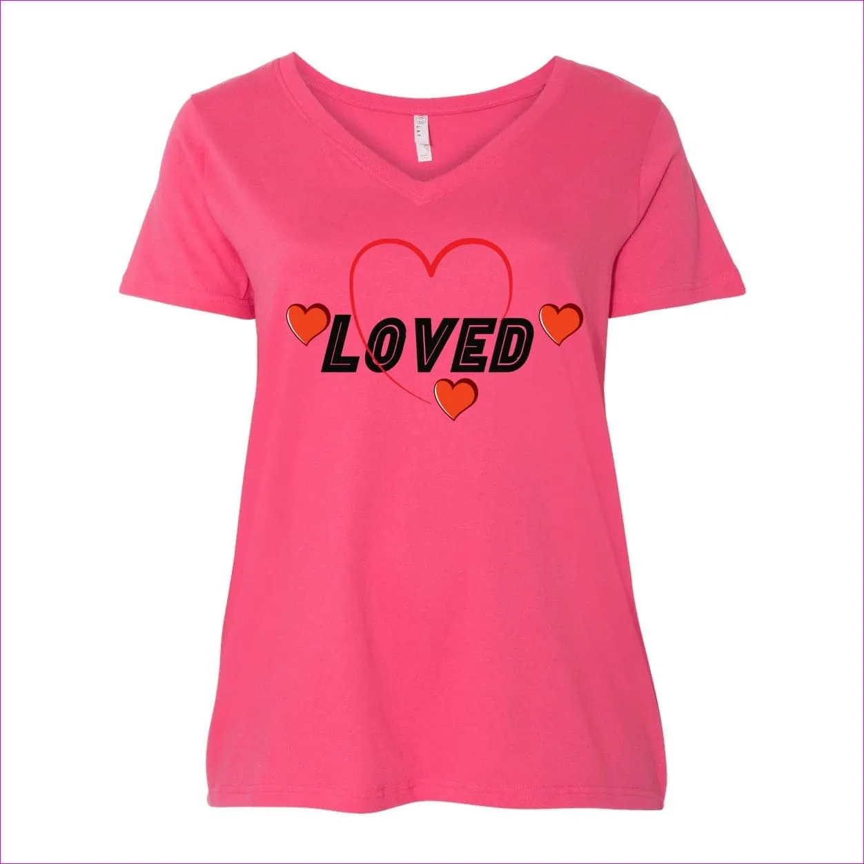 Loved Curvy Collection Womens Premium Jersey V-Neck Tee