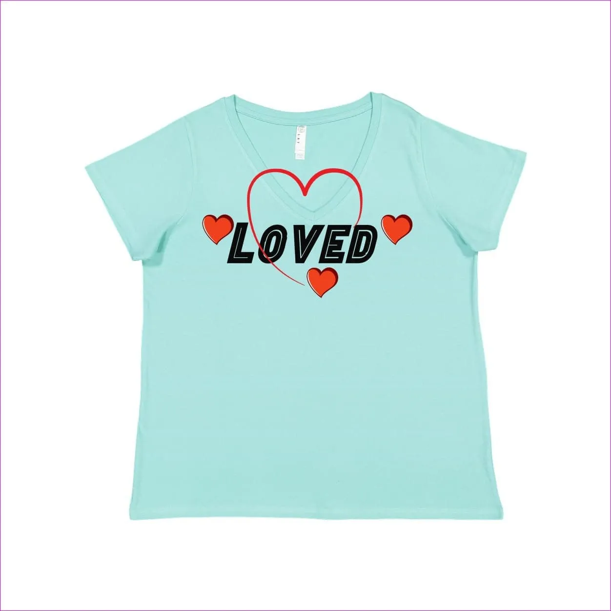 Loved Curvy Collection Womens Premium Jersey V-Neck Tee