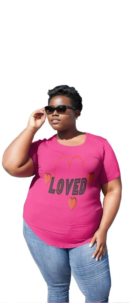 Loved Curvy Collection Womens Premium Jersey V-Neck Tee