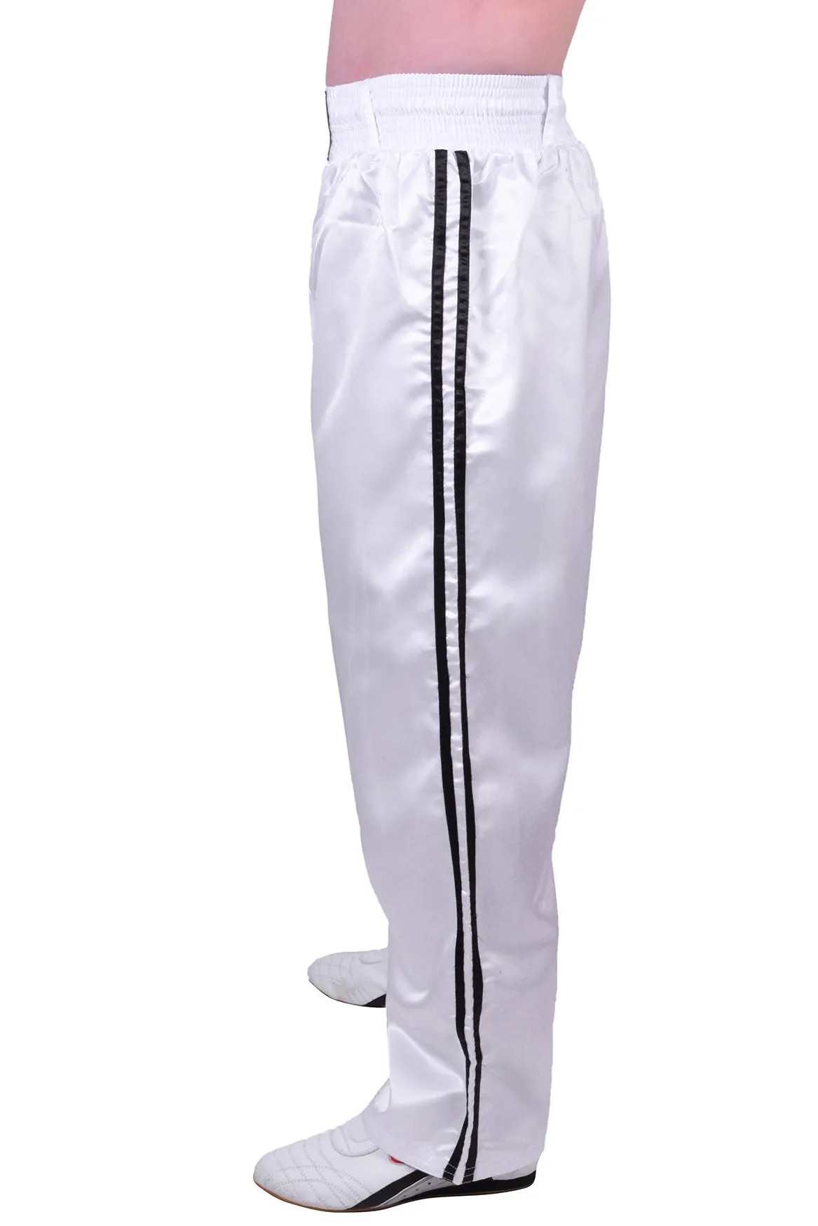 MAR-089C | Full Contact White Black Kickboxing & Freestyle Trousers