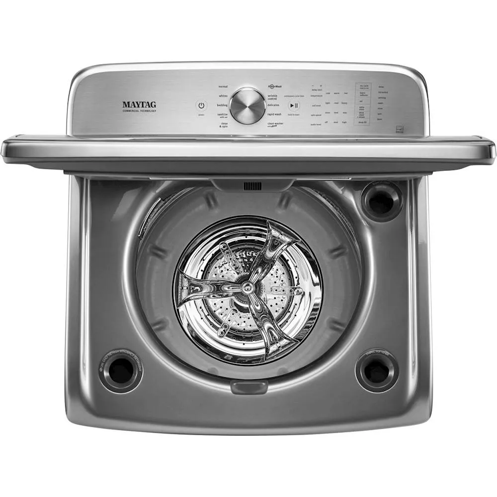 Maytag - 6.2 Cu. Ft. 10-Cycle Top-Loading Washer - Chrome Shadow