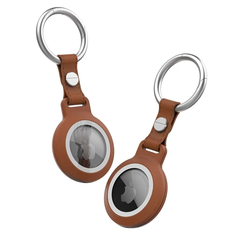 Mea Waterproof Airtag Leather Keychain Case