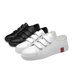 Men Casual Shoes  Lightweight White Black Sneakers Split Leather Breathable Men's Flats Shoes Walking For Men