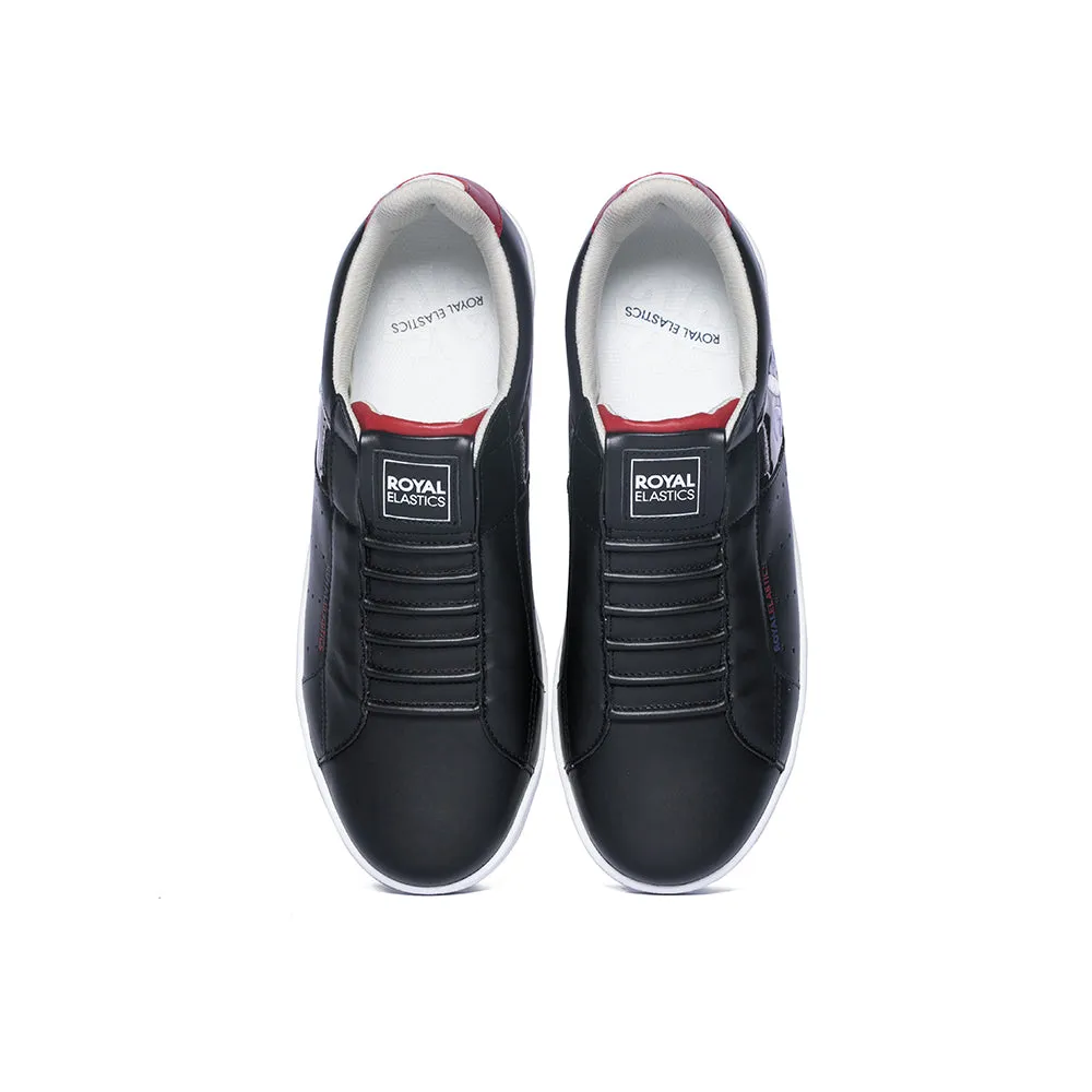 Men's Icon Genesis Black Red White Leather Sneakers 01994-991